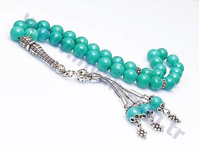 

IQRAH Turquoise Stone Rosary (925 SETTING SILVER)