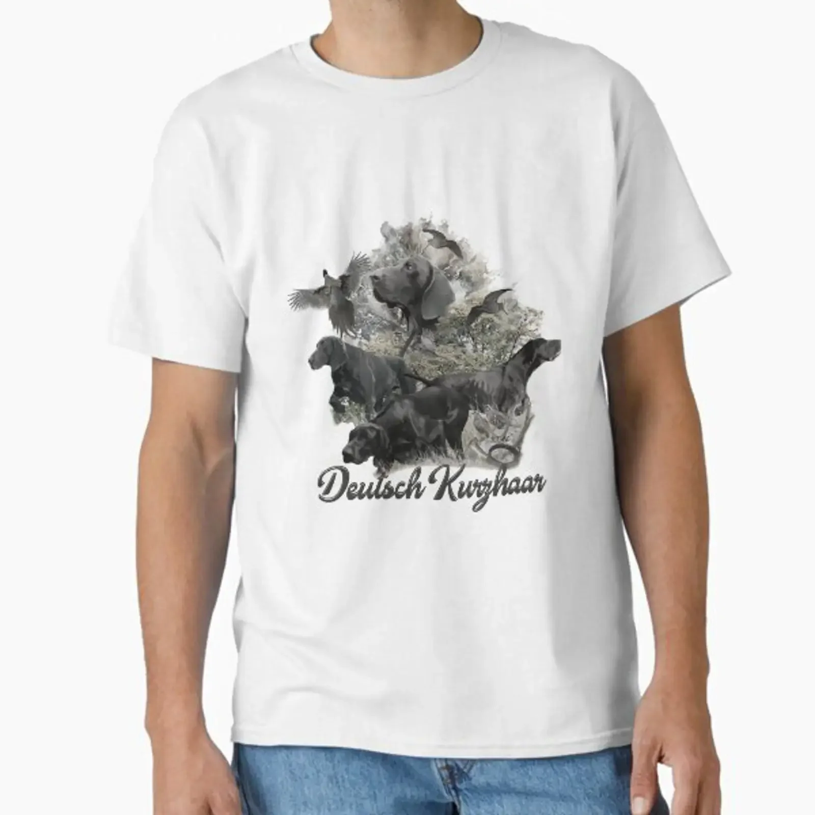 German Shorthaired Pointers Brown Classic T Shirt vintage Washed Slightly fashion Casual Breathable designer clothes Stretched