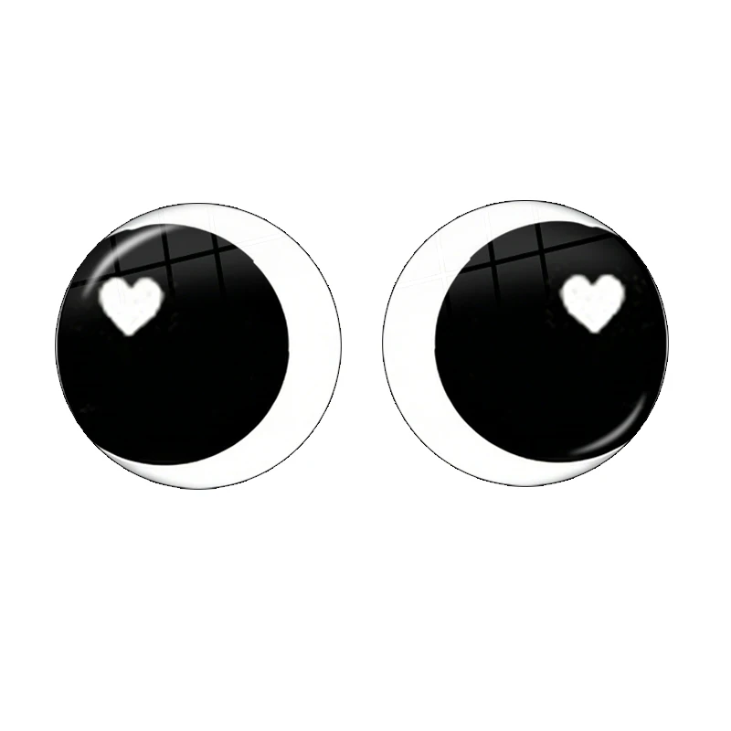 Glass Cartoon Doll Blink Eyes Cute 10pcs 12mm/14mm/18mm/20mm/25mm/30mm Round Cabochon Flat Back Making Findings Jewelry