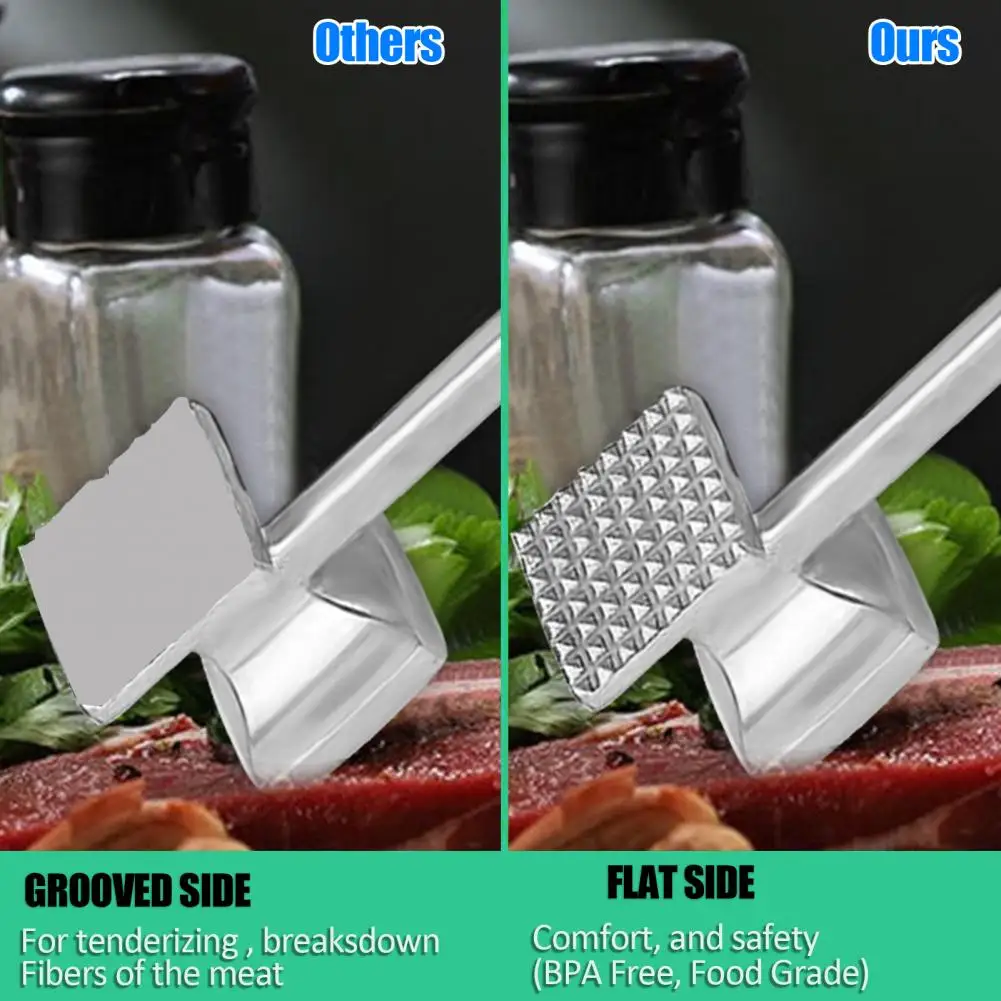 Heavy Duty Meat Mallet Heavy Duty Meat Tenderizer Hammer Dual-sided Kitchen Mallet with Pyramid Teeth Meat Pounder for Beef