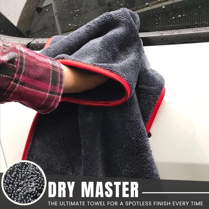 500GSM Microfiber Car Drying Towel Ultra Absorbent Thickened Twist Ring Design Lint Free Scratch Free Auto Detailing