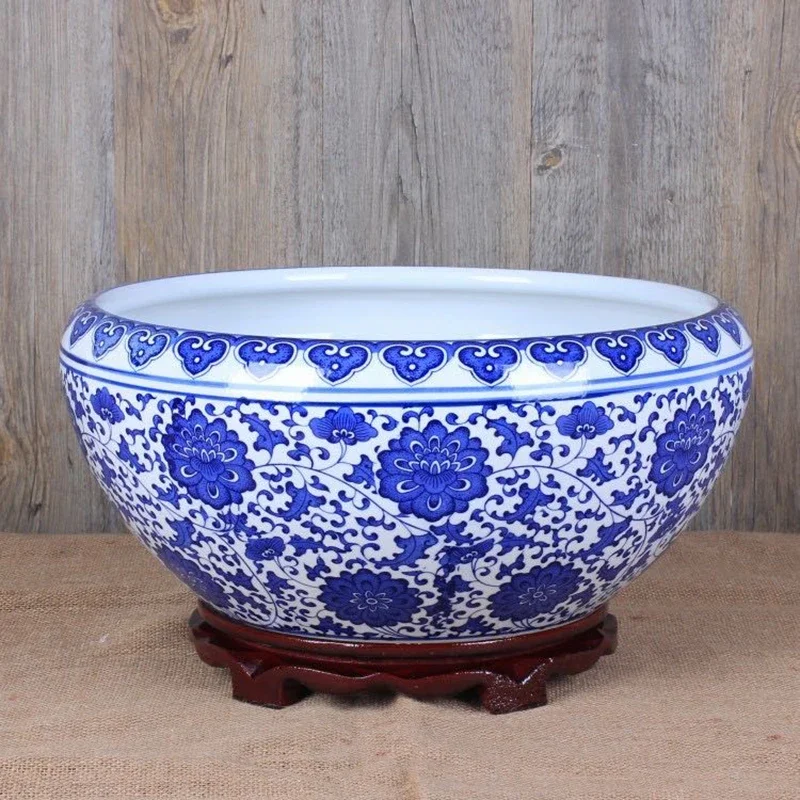 

z Fashionable Large Ceramic Flower Pots Modern Traditional Chinese Style Home Decoration Vase Floor Vase Pottery