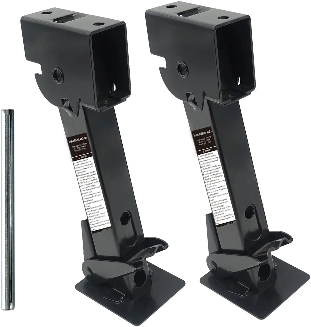 

Telescoping Trailer Stabilizer Jacks Pair for RV Camper Leveling, 450kg Capacity Each, 11.5-18 Inch