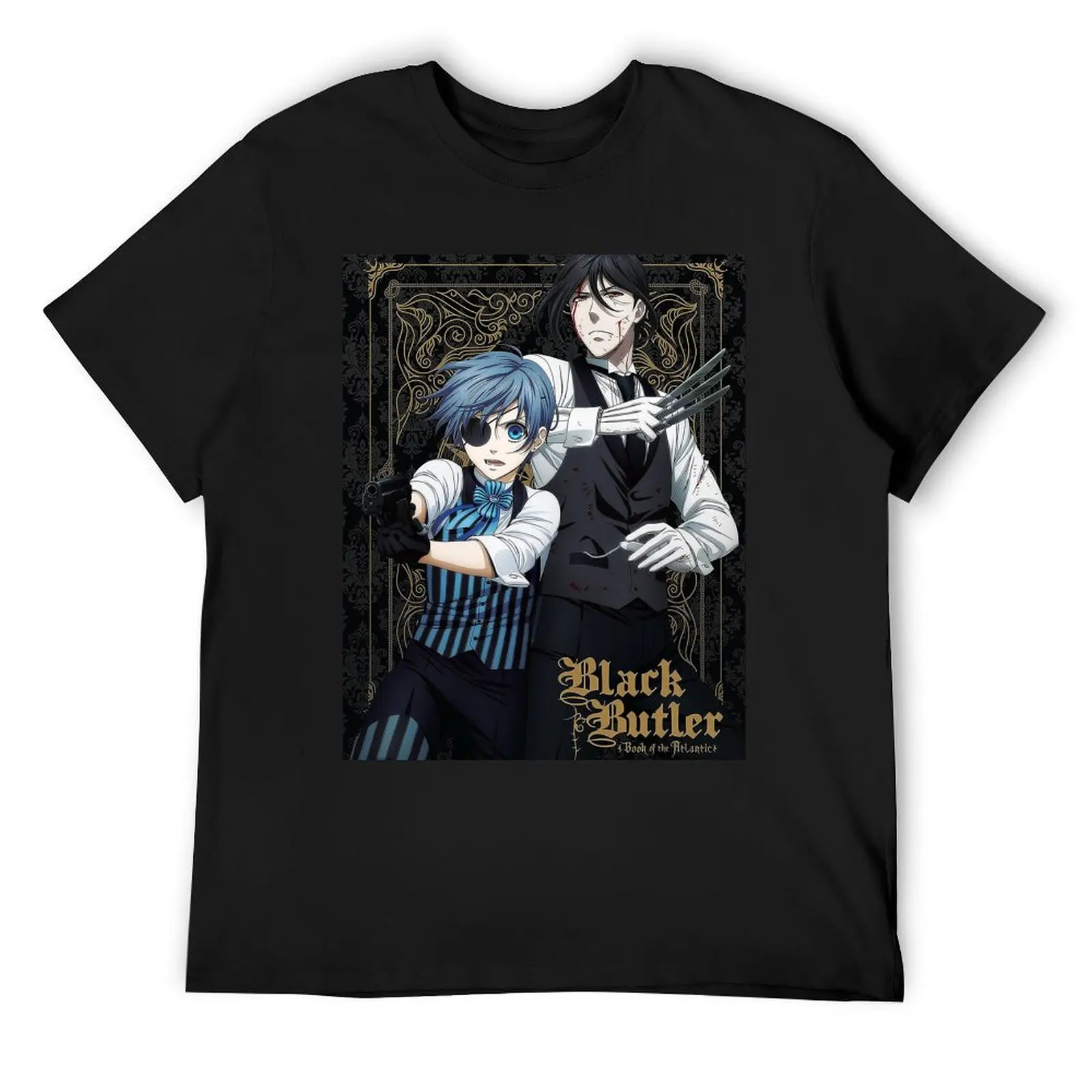 

black butler blue T-Shirt plus sizes blanks mens clothes