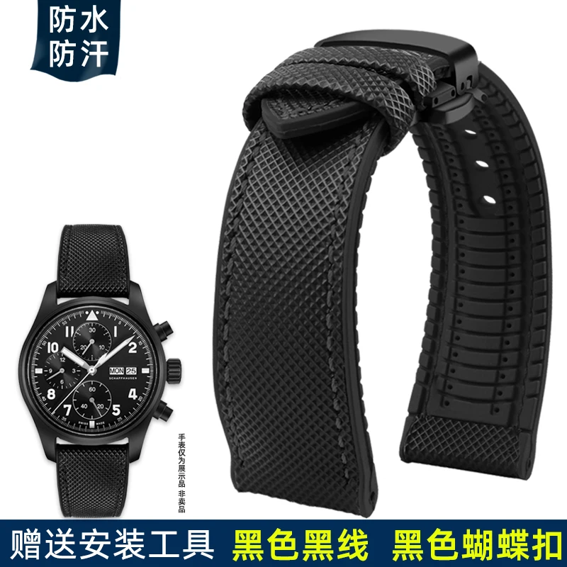 Canvas-Nylon-Kautschukarmband, 20 mm, 22 mm, 24 wasserdichtes Armband für Breitling Omega IWC Citizen TUDOR Hamilton Uhr Herrenzubehör