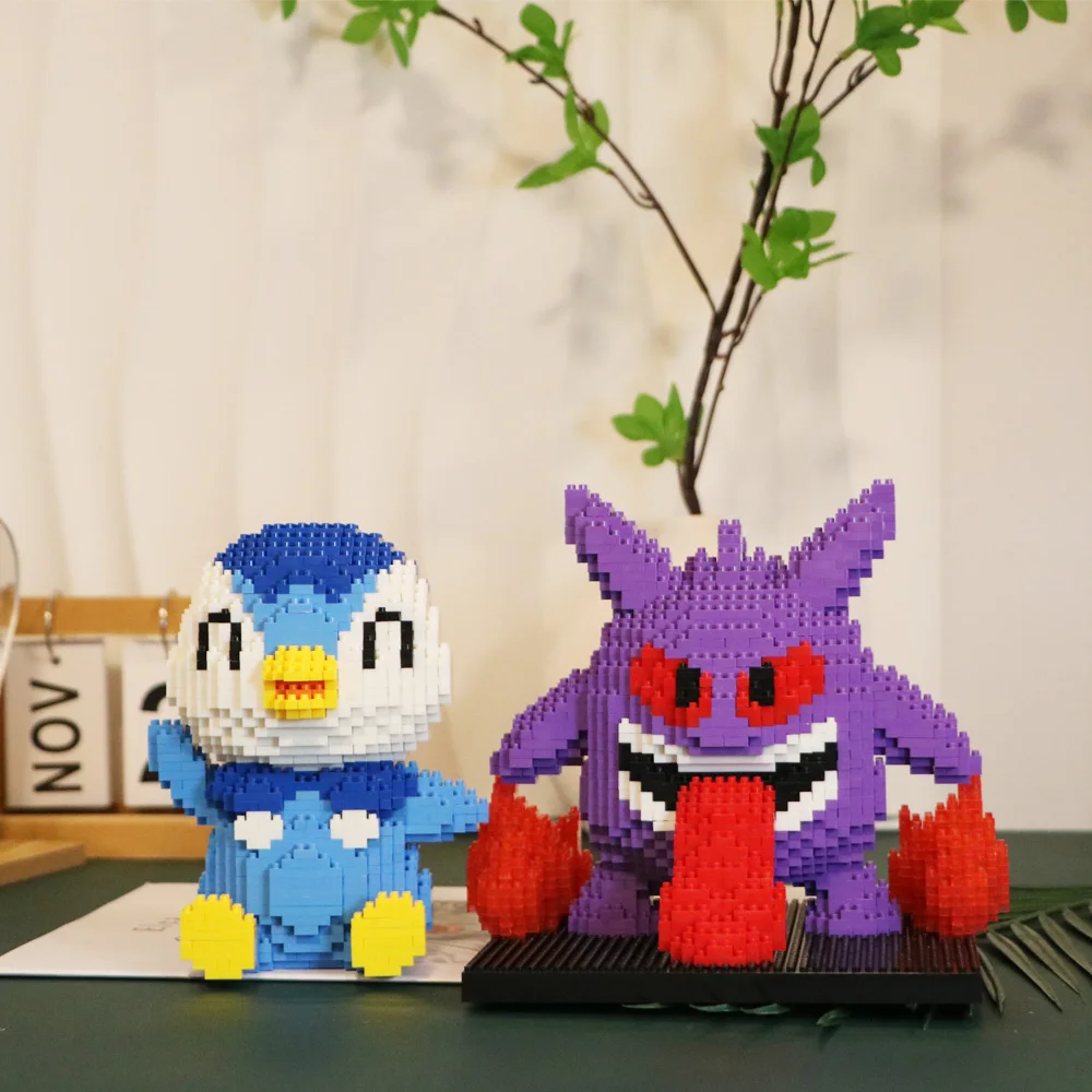 Blocs de construction de la série Pokemon, Lucario Marowak Cubone Piakchu Gyarados Piplup Charizard, modèle à assembler, Mini figurine en brique, jouets