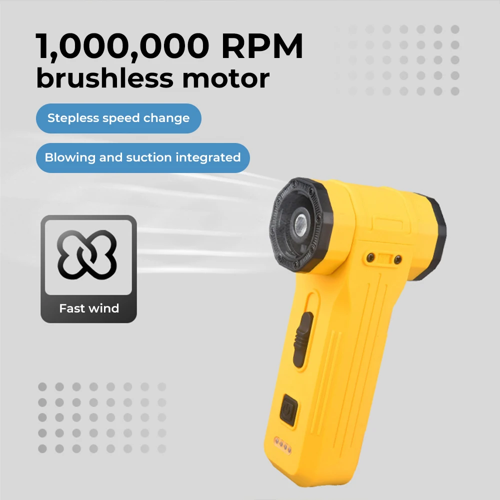 

Powerful Air Blower 1000000RPM Brushless Motor Outdoor Air Duster Blower Type-C Rechargeable Blower Cleaning Turbo Fan Air Gun