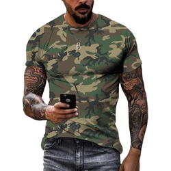 Simple Camouflage Graphics T-shirts Summer Fashion Short Sleeve O Neck 3D Printed T Shirts Casual Outdoor Sports Loose Mens Tees