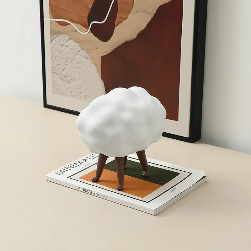 

Modern minimalist abstract animal roll sheep cute ornament, exhibition hall, desktop creative home decoration