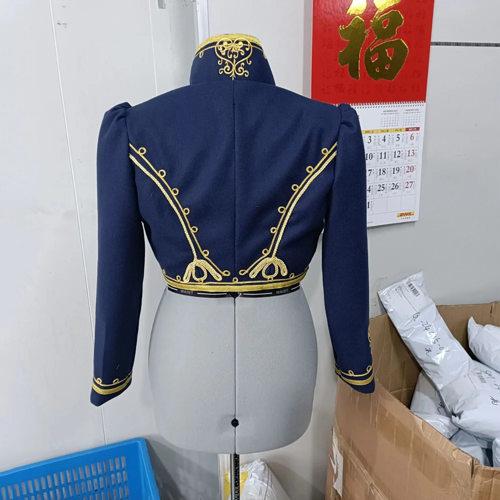 Royal Hussars WWI British Army Victorian Men's Custom Made Navy Blue Jacket Military Traditional Jacket Royal Costume outfits