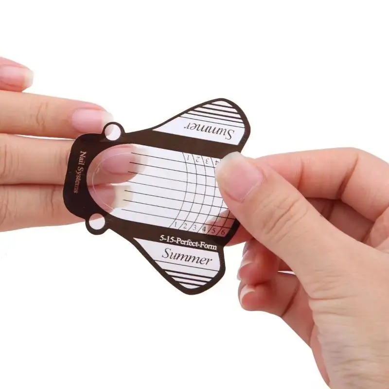 100Pcs Nail Art Form Transparent Black French Acrylic UV Gel Tip Extension Sticker Guide Stencil Tool