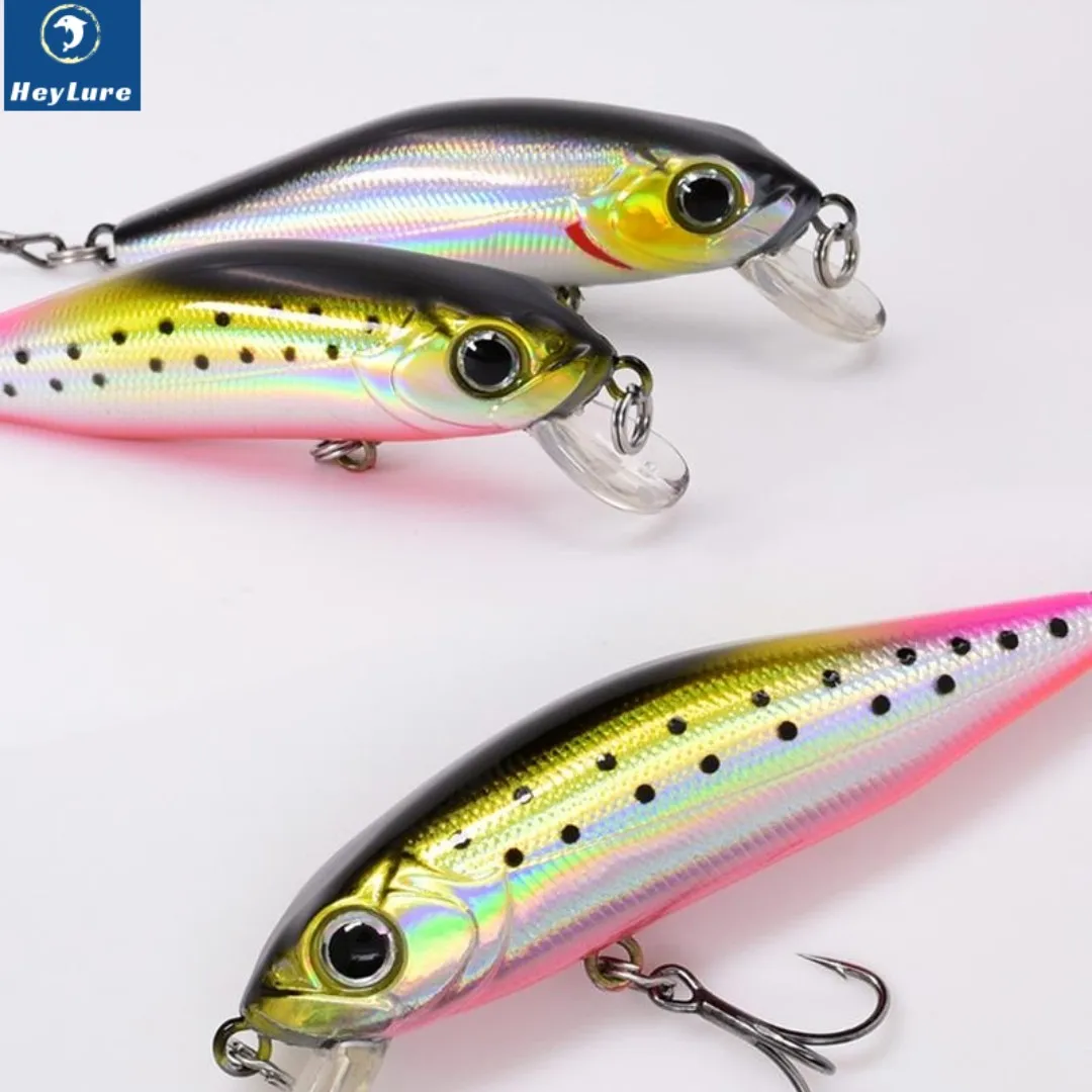 HeyLure Mini Floating Minnow Lure 5g 5.5cm Quality Fishing Accessories with Carbon Hook Popper Pencil Crank Bait Pesca