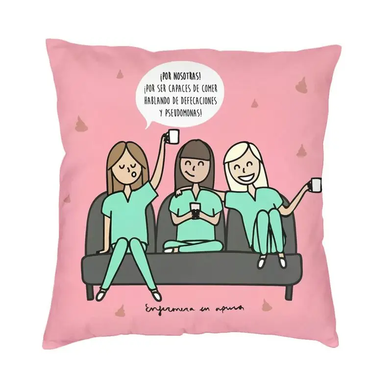 Enfermera En Apuros Doctor Nurse Medical Health Cushion Cover 45x45cm Decoration 3D Print Throw Pillow Case Living Room Two Side