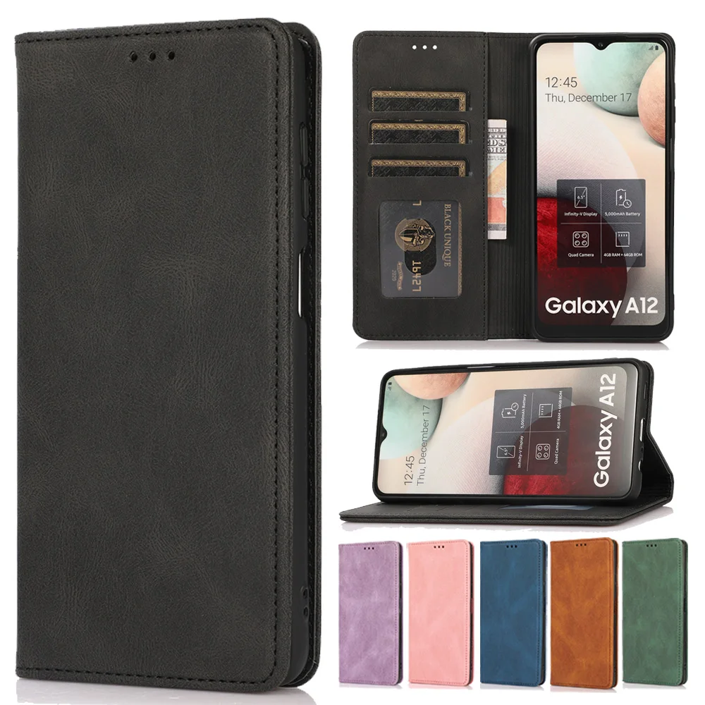 Strong Magnetic Wallet Case for Samsung Galaxy A23 A33 A53 A12 A13 A14 A22 A32 A52 A51 S23 Ultra S23 S22 S21 S20 Note 20 Ultra