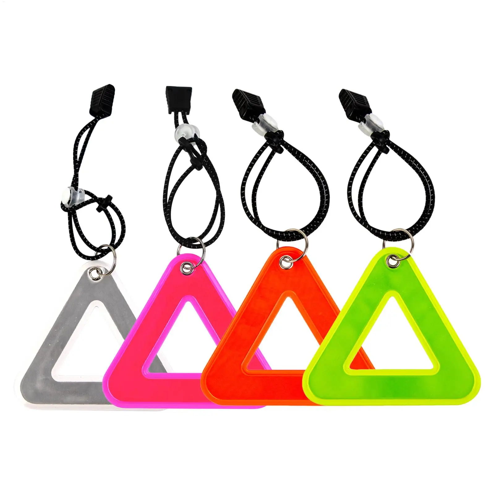 Reflective Pendants High Visibility Triangle Safety Bike Gear High Visibility Reflector for Night Running Hiking Camping Outdoor
