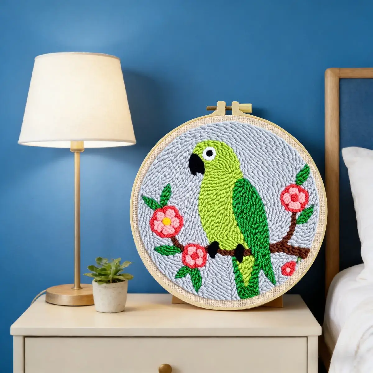 20X20CM/7,87 Zoll Tier-Vogel-Sticknadel-Set, Stickerei-Kit, gestrickte Stickerei, DIY, handgemachtes Geschenk, Nadelkunst – Detail 1