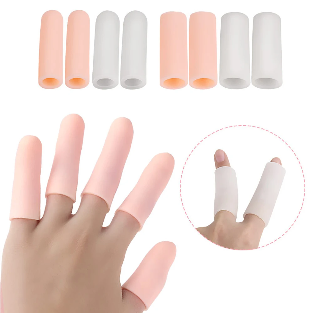 5pcs Soft Silicone Finger Protector Gel Tubes Little Toe Protector Corn Pain Relief Sleeve Cover Toe Separators Foot Care Tool