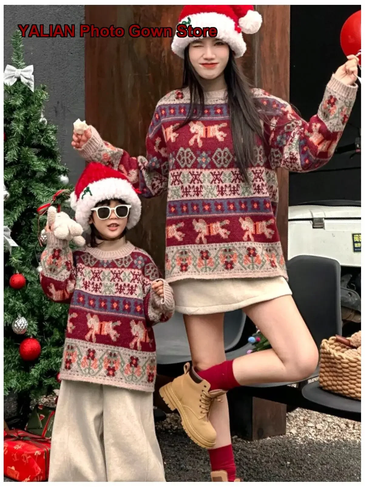 Parent-Child Set Round Neck Loose Fit Casual Two-Piece Set