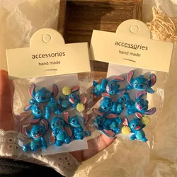 6Pcs/lots Cartoon Disney Stitch Diy 3D Mobile Phone Patches Creative Handmade Phone Case Water Cup Resin Decorative Stickers