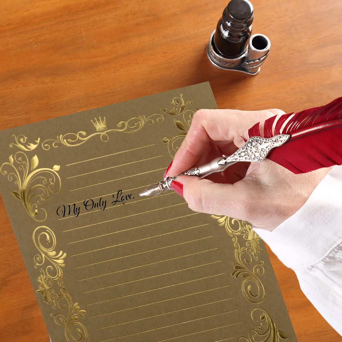 

4Sets Classic Vintage Letter Paper Smooth Thick Writing Paper for Old Fashioned Correspondence Retro Postcards Envelope