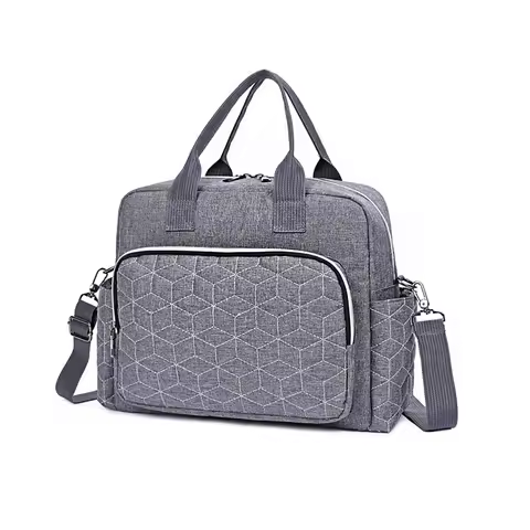 Fashionable Quilted Diamond Grid Single Shoulder Multi Functional Mommy Bag Large Capacity Diagonal Cross Mom Bag for Going Out