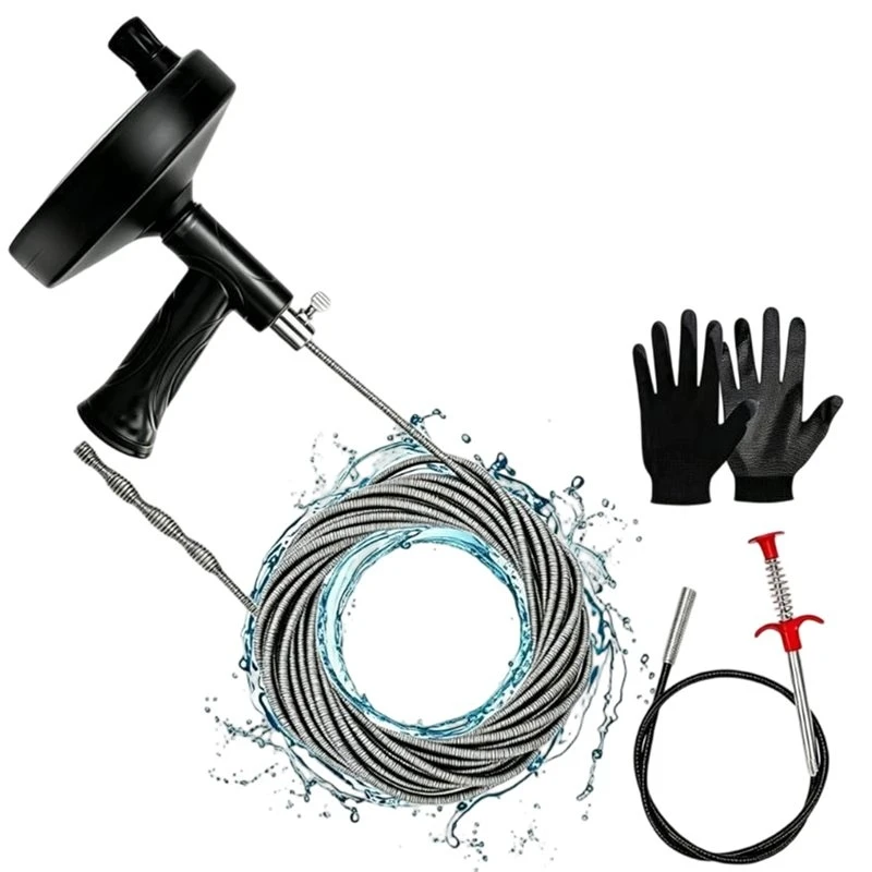 ABZL Kitchen Sink, Toilet, And Drain Cleaning Tool Set-Flexible For Unclogging Spring For Clearing