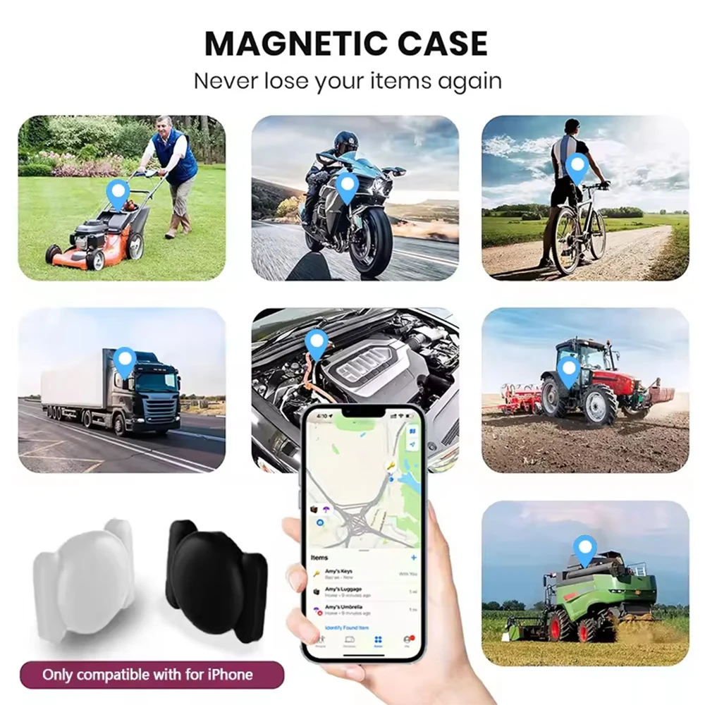 Android AirTag مع Google Find My Magnet Holder مع غطاء حماية لشفط السيليكون ومتتبع GPS الذكي لسيارة الدراجة #6