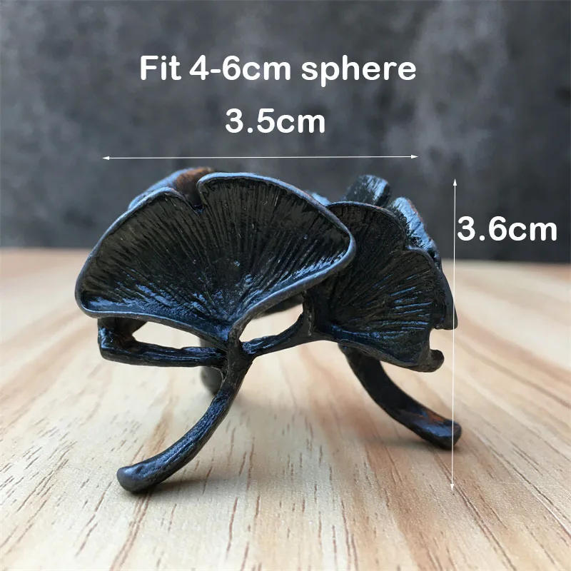 1-3p Small Black Star Moon Crown Crystal Sphere Holder Metal Swan Ball Crafts Stand Display Base Desktop Ornaments Photography
