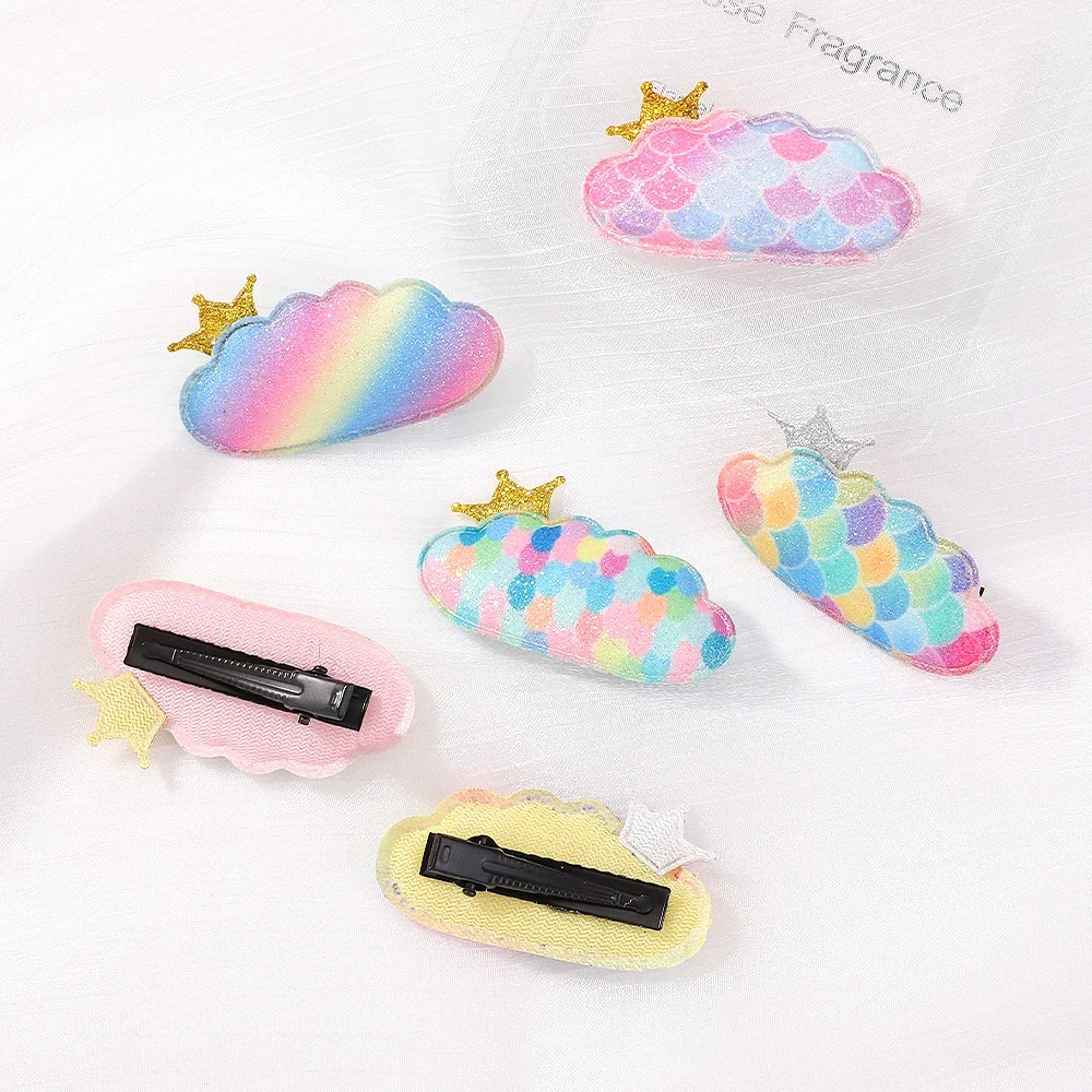 

6/7 PCS Cute Hair Clips for Girls Animals Sequin Elk Elephant Clouds Accessories Boutique Kids Baby Hair Accessories Hairpins