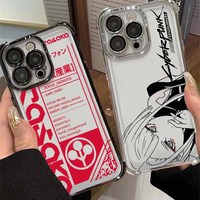 Cool Edgerunners C-Cyberpunks For Xiaomi Redmi Note 14 13 12 11 10 9S 9 Pro Plus Plating Anti-Fall Cool Soft Phone Case Funda