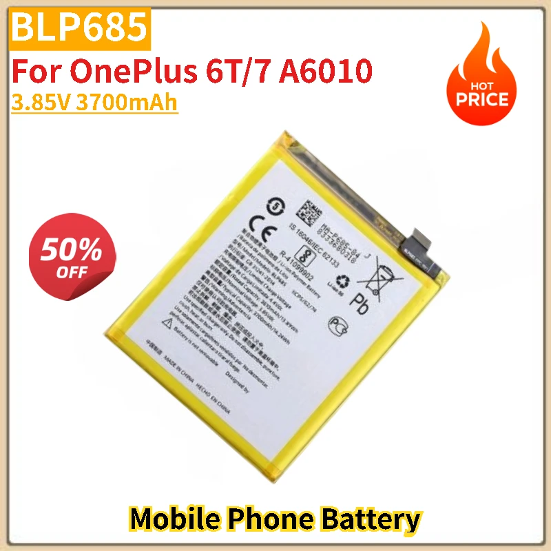

BLP685 Battery 3.85V 3700mAh For OnePlus 6T OnePlus 7 A6010 Mobile Phone Replacement Battery Brand-New High Quality