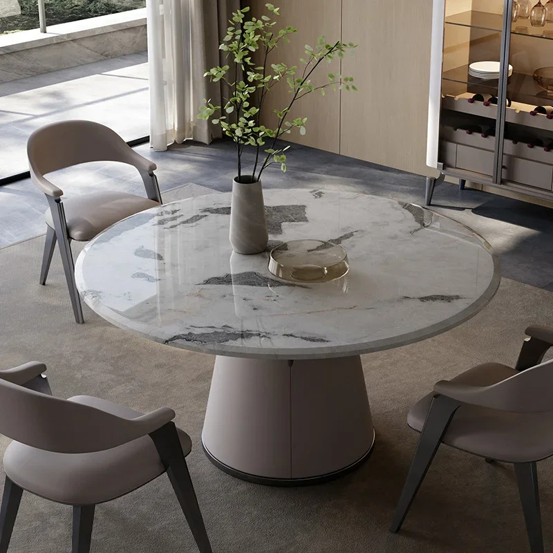 Dining room furniture Marble dining table Natural modern designer round table Light luxury Italian minimalist dining table