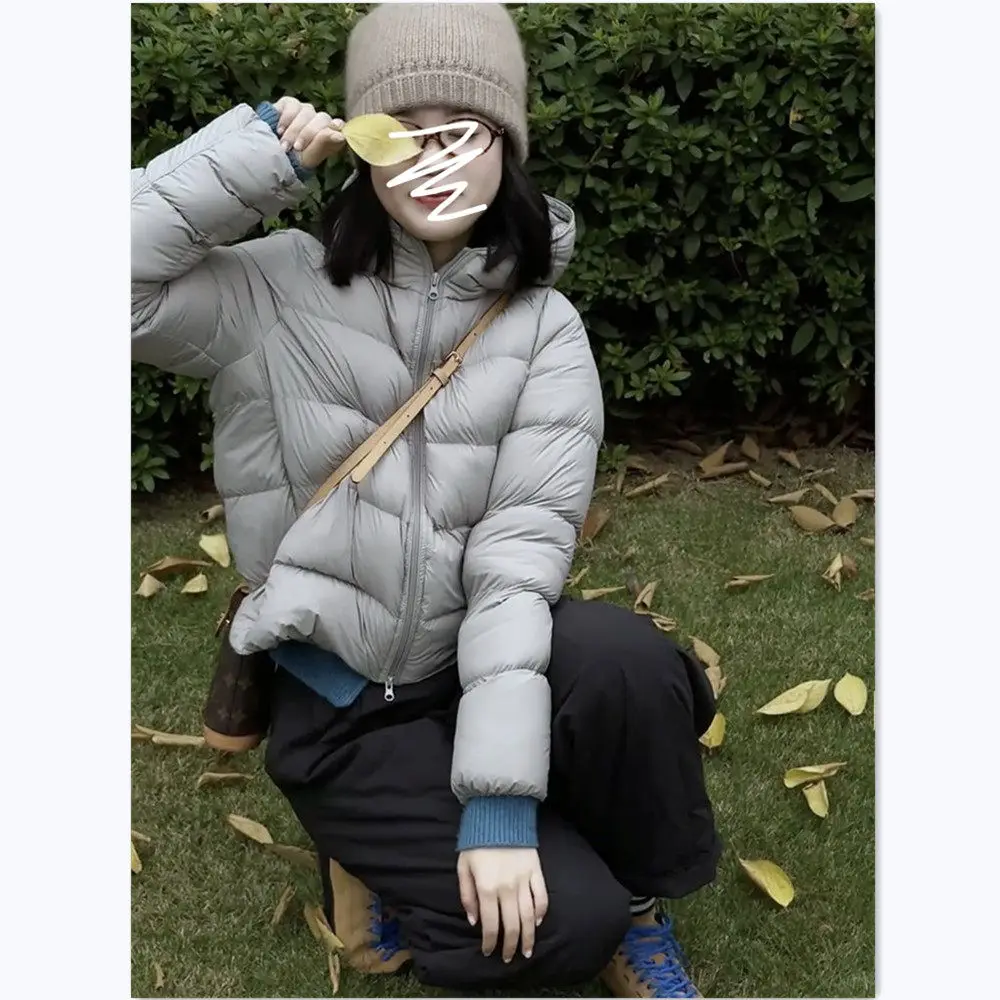 

Warm ort Hooded Cotton Jaet Women's ey Slimming Outerwear Winter 2025 New Sle Commute Loose Fit Long Sve Zipper