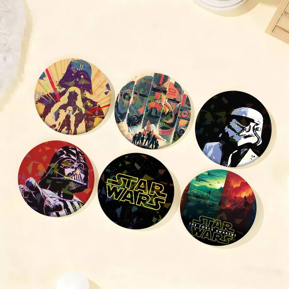 Movie S-Star W-Wars logo Badge Set Glass Shine Brooches Lapel Backpack Costume Gifts Decoration birthday