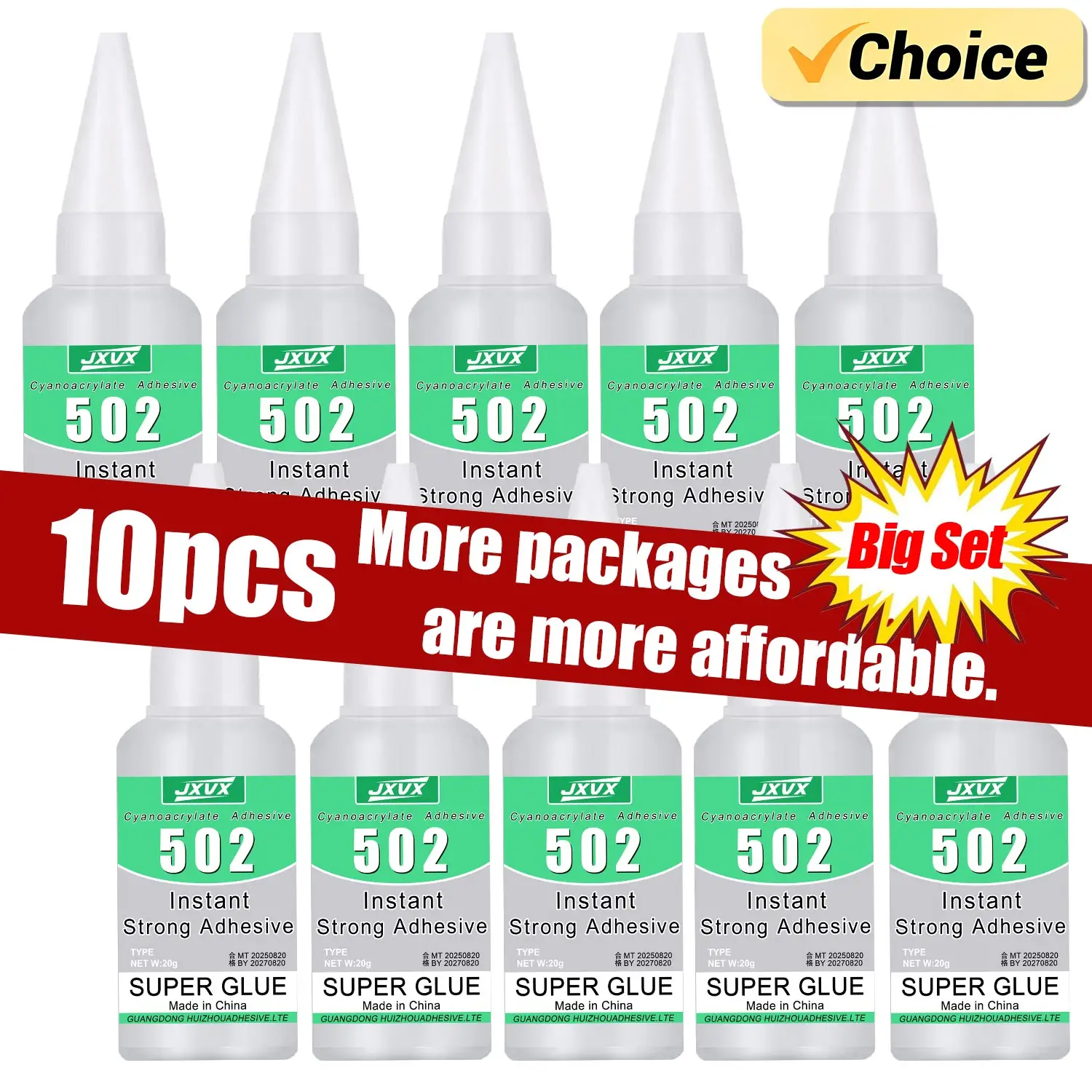 10Pcs 502 Super Glu… - image