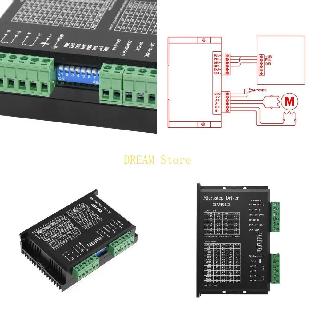 

DM542 M542 Suitable for 57 86 Series 2-Phase 1-4.2A 20-50V for DC Micro Stepping Digital Stepper Motor Driver Contro best sale