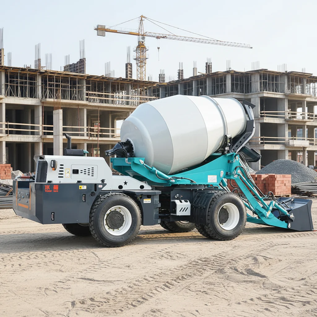 Customized Self Loading Concrete Mixer Truck With Rotating Mixer Drum