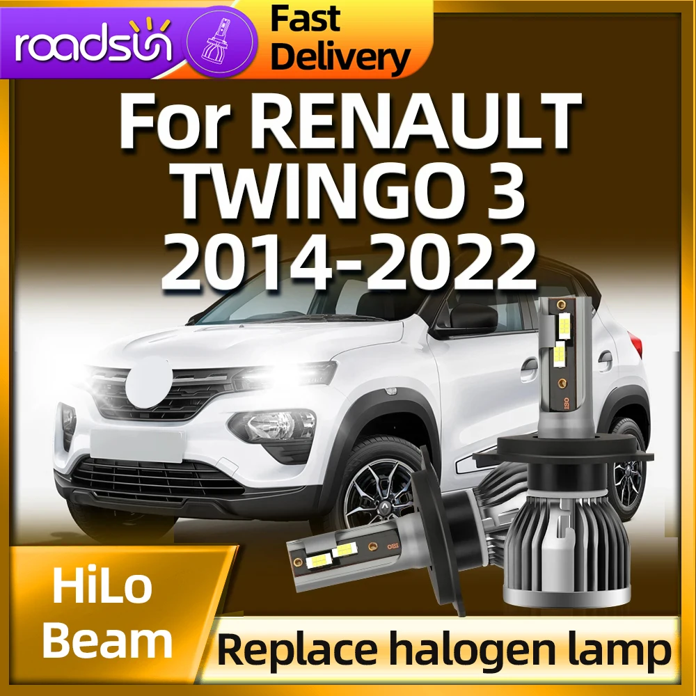 

Roadsun 26000Lm H4 Hi/Lo Beam Auto Led Headlight For RENAULT TWINGO 3 2014 2015 2016 2017 2018 2019 2020 2021 2022