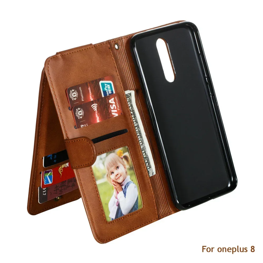 For Oneplus 8 Pro Flip Case Multifunction Wallet Card Slot for Oneplus 8 Case 360 Protection Oneplus8 Phone Cover One Plus 8Pro