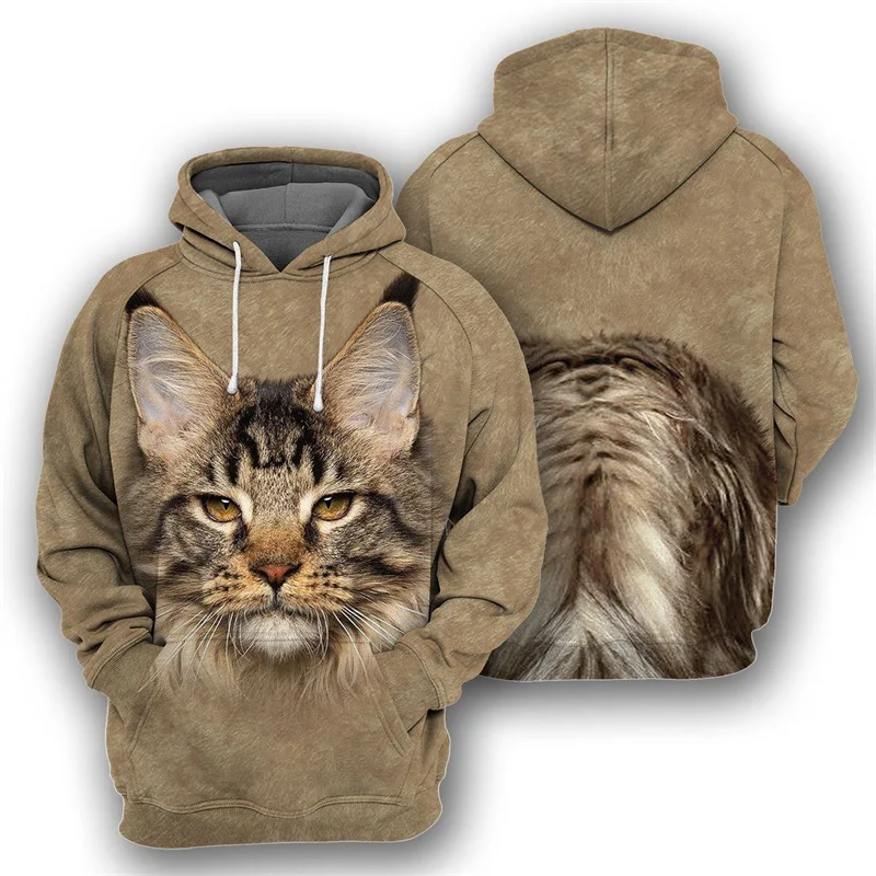 Autumn Funny Animal Cat 3D Print Hoodies Men Women Fashion Casual Sweatshirts Oversized Hoodie Pullovers Tracksuit Clothing