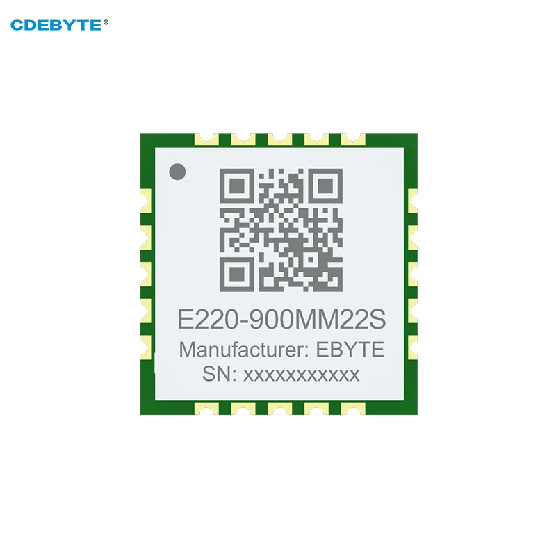 10pcs LoRa LLCC68 Wireless Module 868MHz/915MHz Low Power 22dBm 5.5KM CDEBYTE E220-900MM22S Smaller Size Antenna Stamp Holes SPI