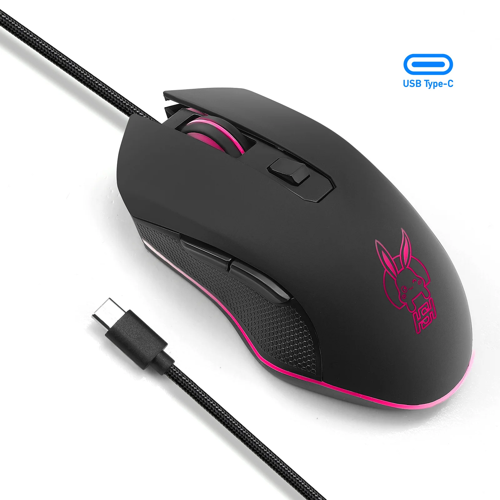 

Type-C USB Wired Mouse, Silent Gaming and Office Mouse with LED Light for Mac, Laptop, USB-C Phones, and Tablets