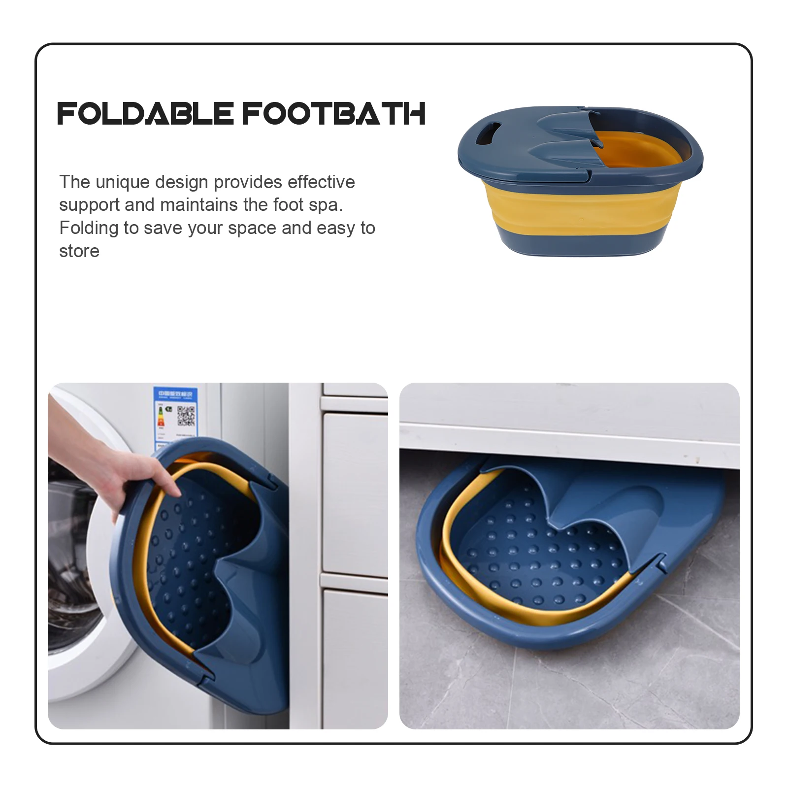 

Collapsible Bucket Foldable Blue Plastic Soaking Basin for Camping Travel Foot Massage Promotes Circulation Relax Feet