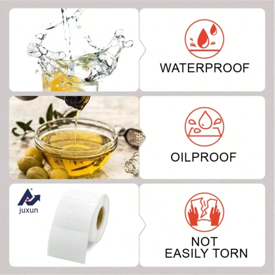 Thermal Label Printer Paper, White Square Self-Adhesive Thermal Paper, Thermal Labels Compatible With M110 M120 M200 M220 Label