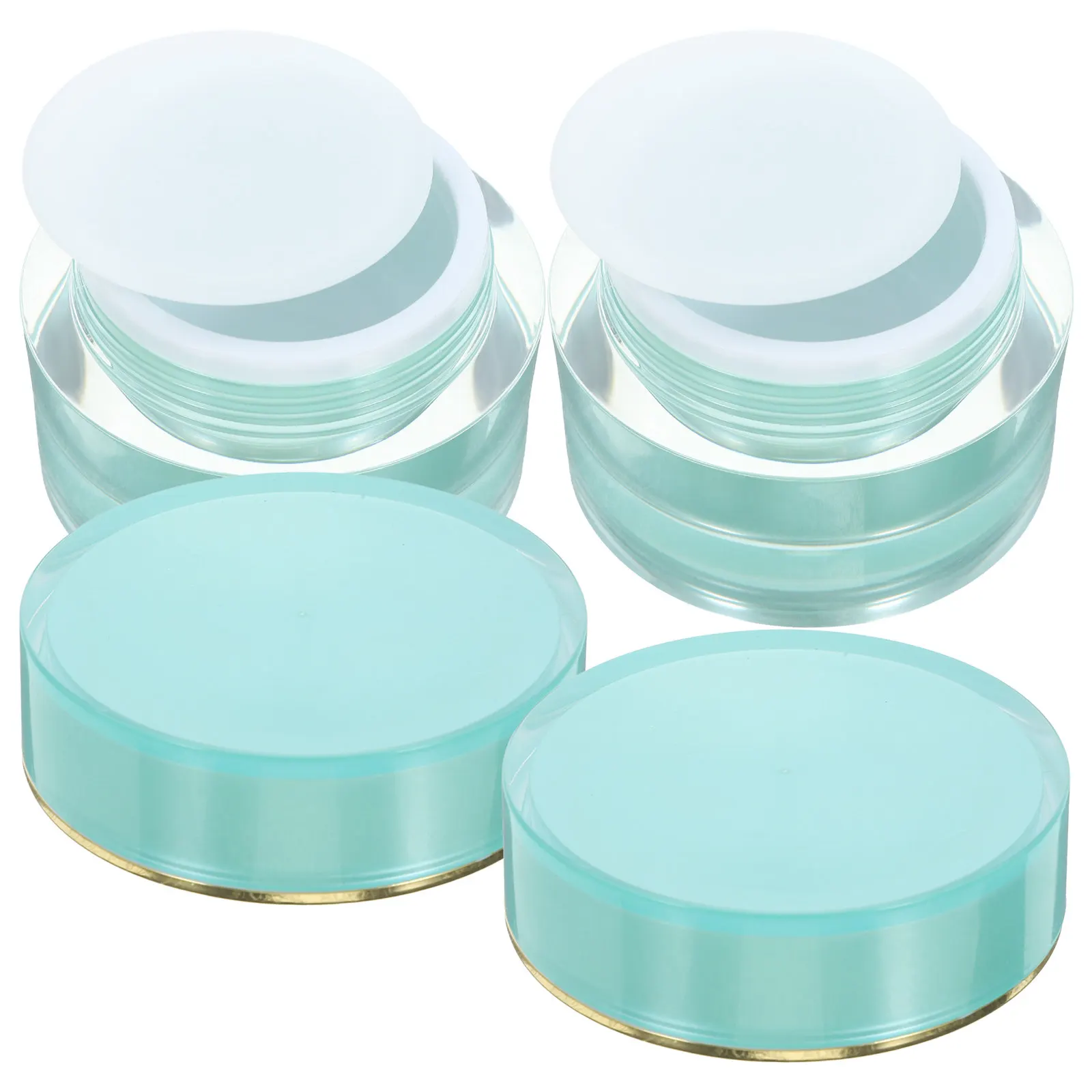 

2 шт. акриловые пустые баночки для крема, портативные многоразовые флаконы для макияжа, маленькие герметичные дорожные контейнеры для хранения крема