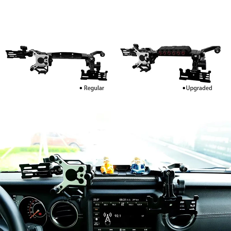 

Fit for Jeep Wrangler JL/JT Aluminum Alloy Car Phonr Holder Trunk Box Holder Center Muttieunai Console Bracket Off-Road Control