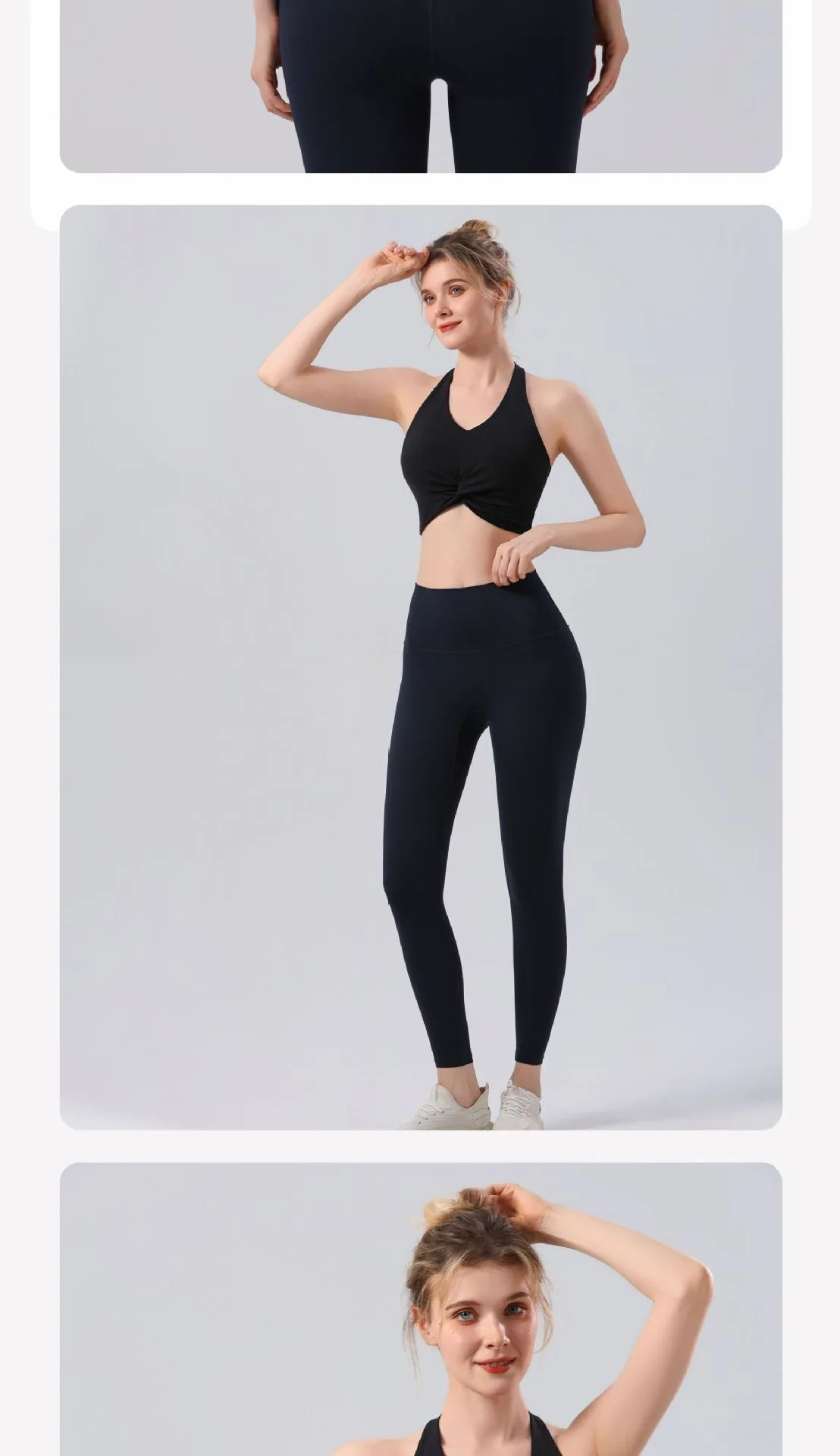Neckhalter-Sportunterwäsche, Beauty-Back, integrierte Yoga-Weste für Frauen, geeignet für Training, Fitness, stoßfester Pilates-Lauf-BH – Detail 17