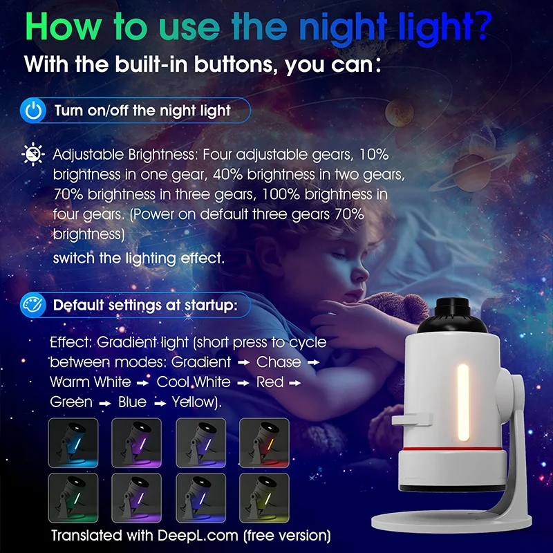 Upgraded Galaxy Star Projector LED Night Light 4K HD 10 IN 1 Planetarium Projector 360° Rotation for Bedrooms Home Theaters Room