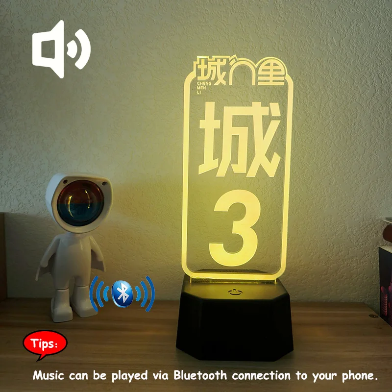 Creative Gift Colorful Nightlight Touch Bluetooth Base New Strange Square Nightlight Base for Festivals Advertising Promotions