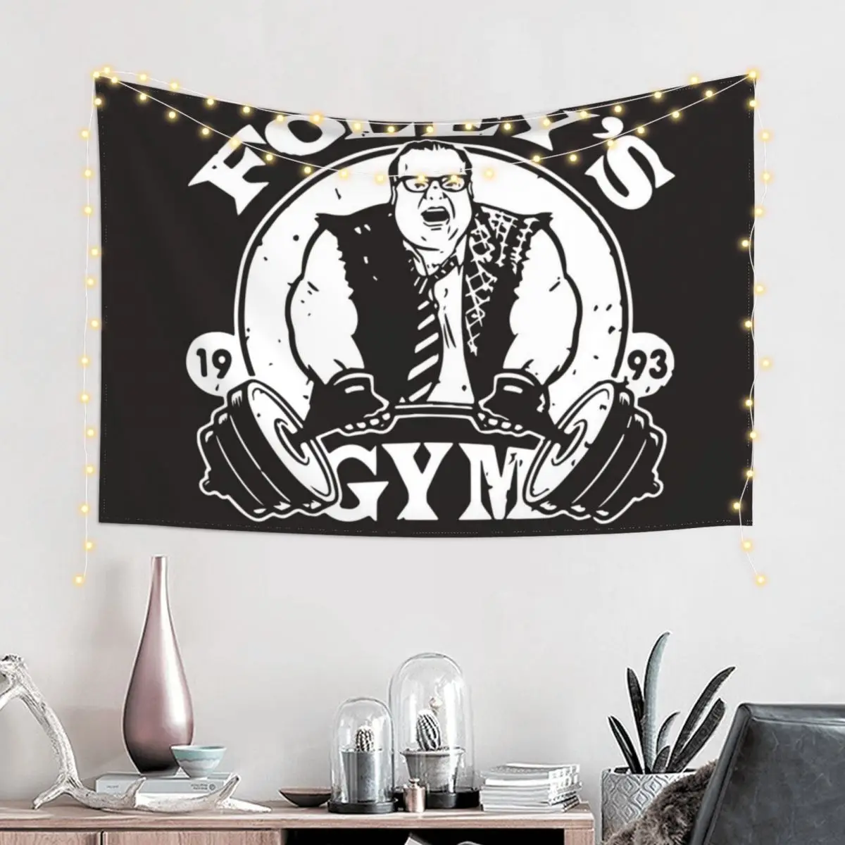 Chris Farley Matt Foley's Gym. Birthday party gifts. Officially licensed merch. Tapestry Bedroom Decor Aesthetic Tapestry